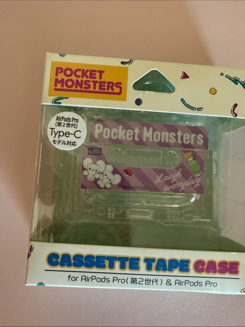 Pocket Monsters Cassette Tape Case for AirPods Pro - Purple and clear Japan